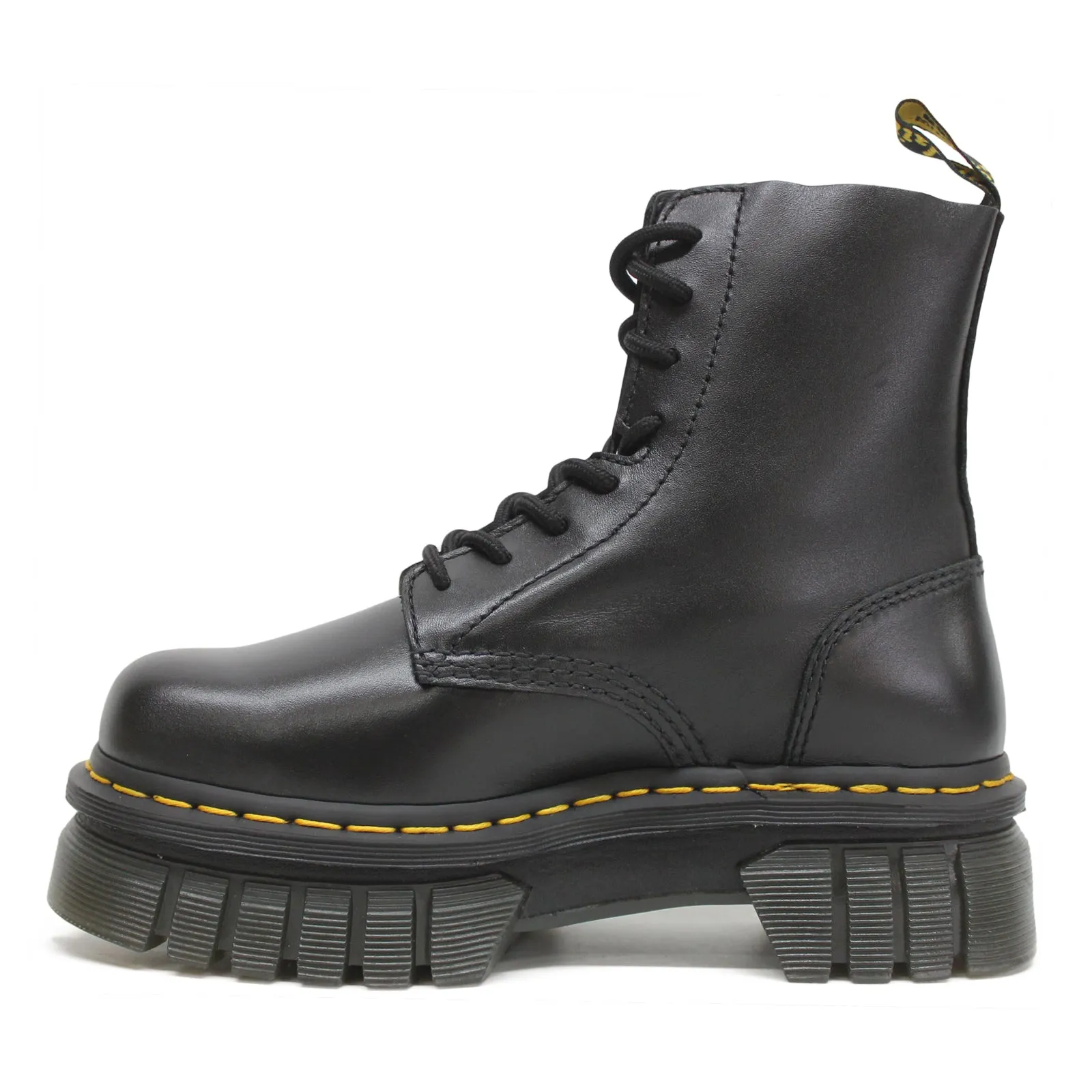 Dr. Martens Audrick 8-Eye Nappa Lux Leder Damen Knöchel Plateau Stiefel