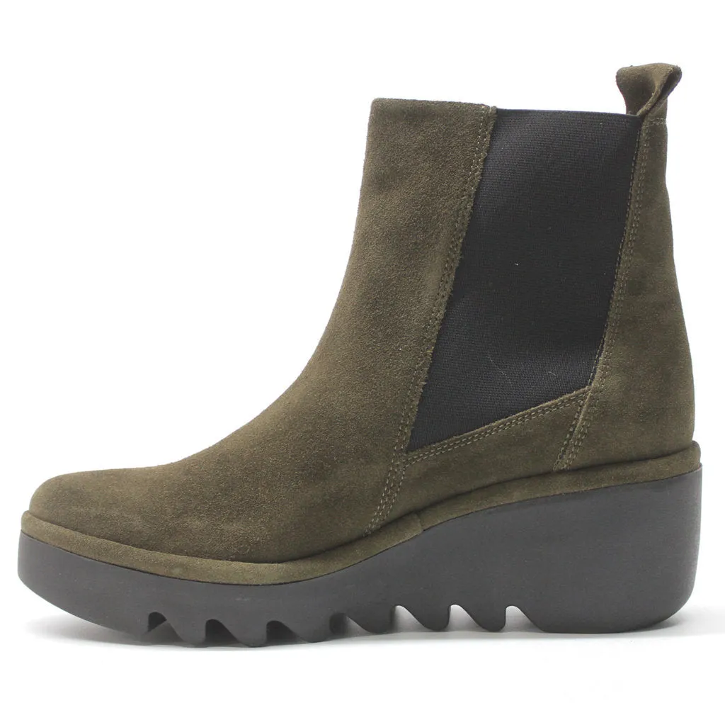 Fly London BAGU233FLY Wildleder Chelsea Stiefeletten mit Keilabsatz für Damen
