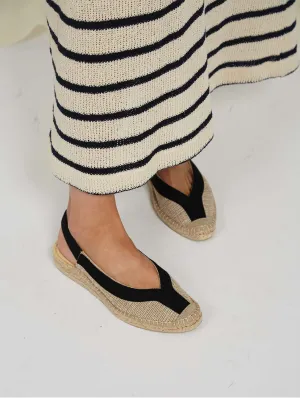 Garachico Vegan Slingback Espadrille Sandalen | Schwarz & Beige