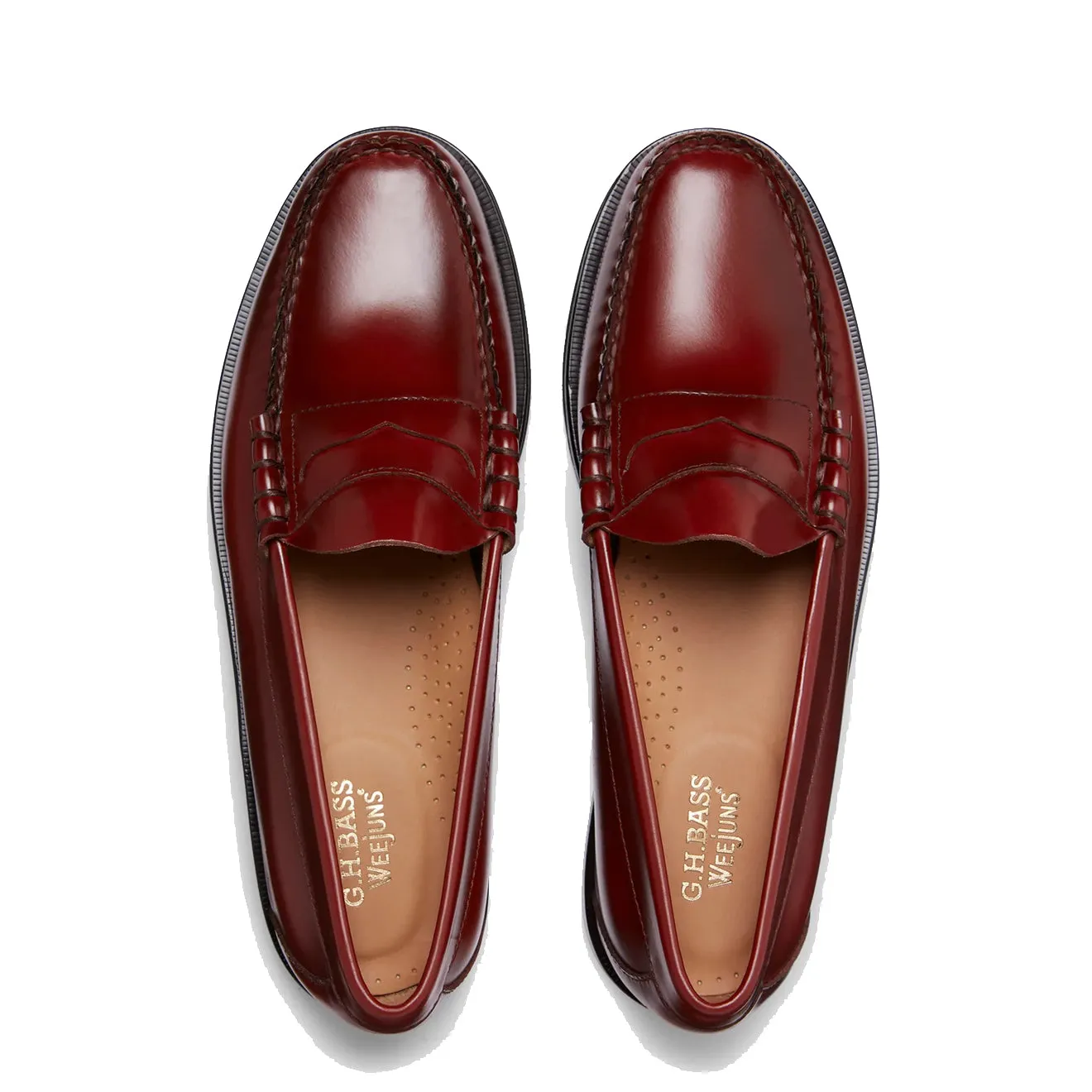 G.H.Bass Weejuns Larson Penny Loafers in Rauch-Paprika Leder von G.H.Bass