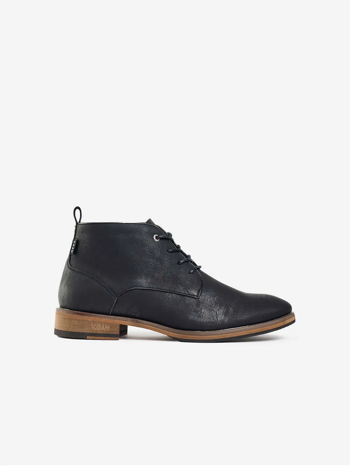 Goji 2 Herren Chukka-Stiefel aus veganem Leder | Schwarz