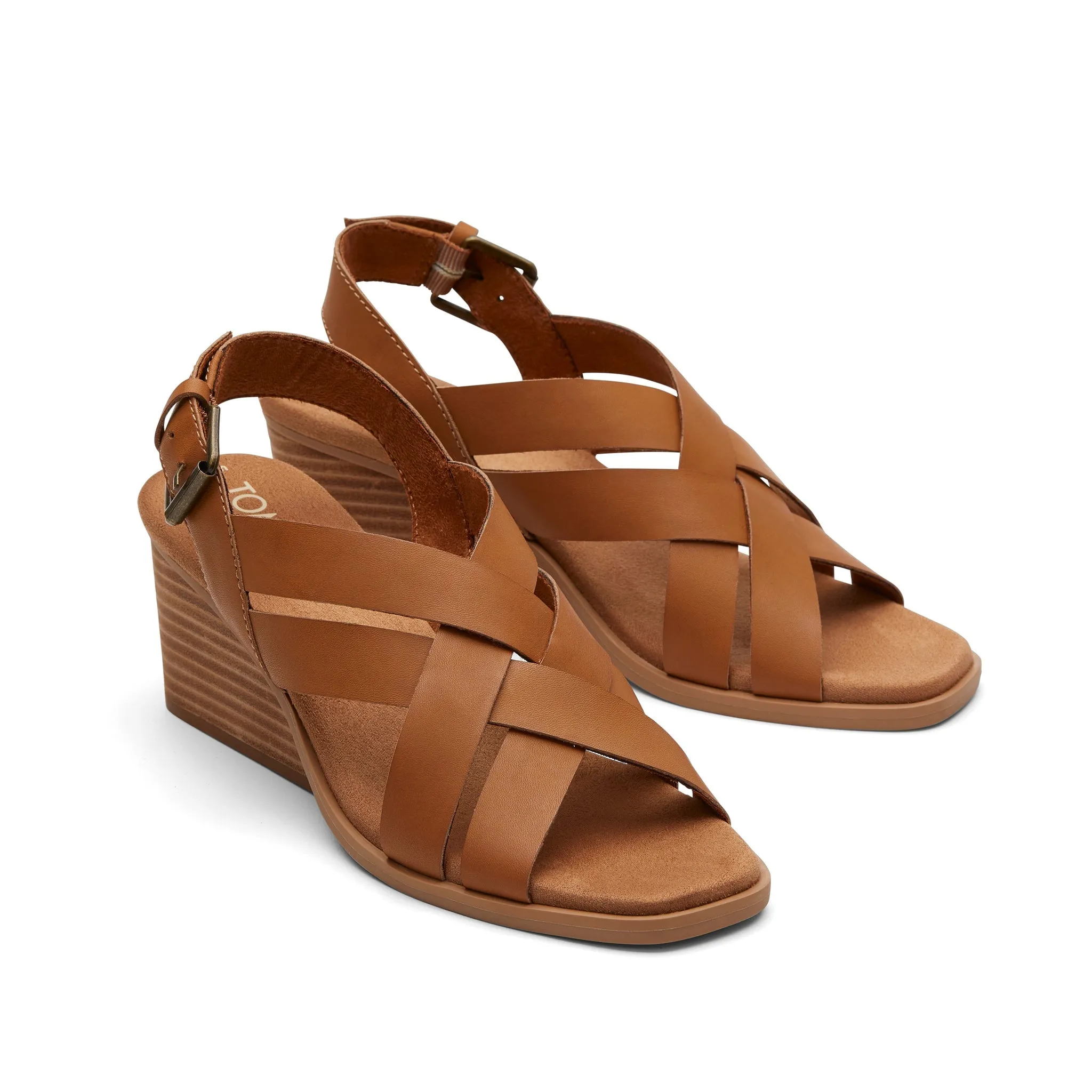 Gracie Tan Keilabsatz-Sandalette aus Leder