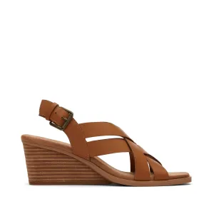 Gracie Tan Keilabsatz-Sandalette aus Leder
