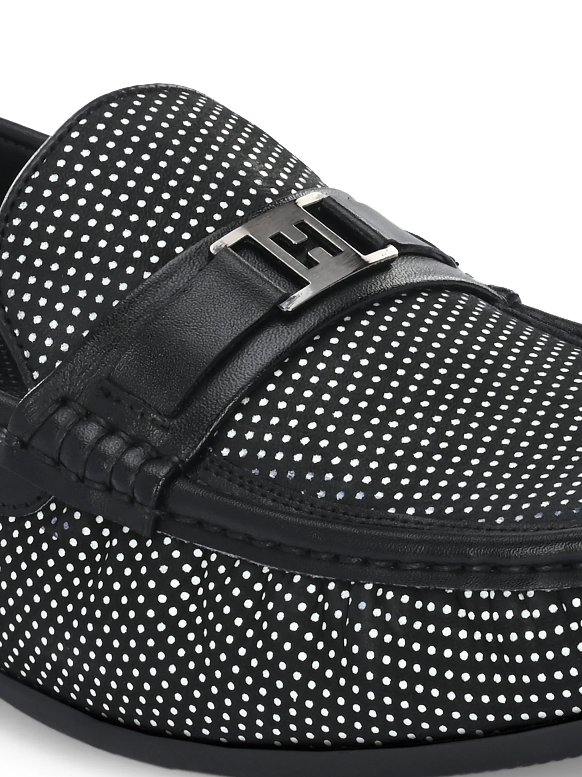 HITZ5345 Herren-Leder-Loafer in Schwarz für den Casual-Look
