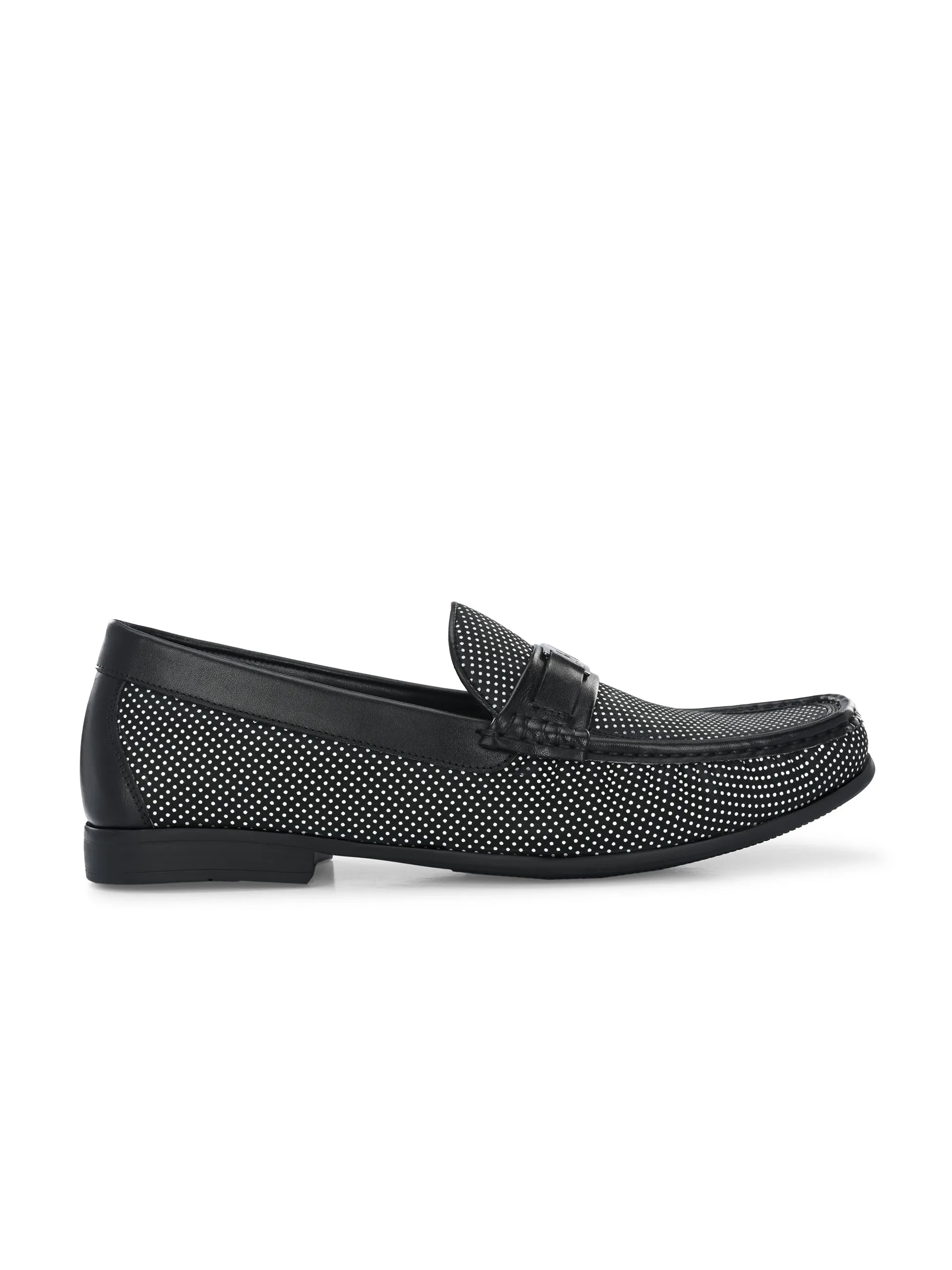 HITZ5345 Herren-Leder-Loafer in Schwarz für den Casual-Look
