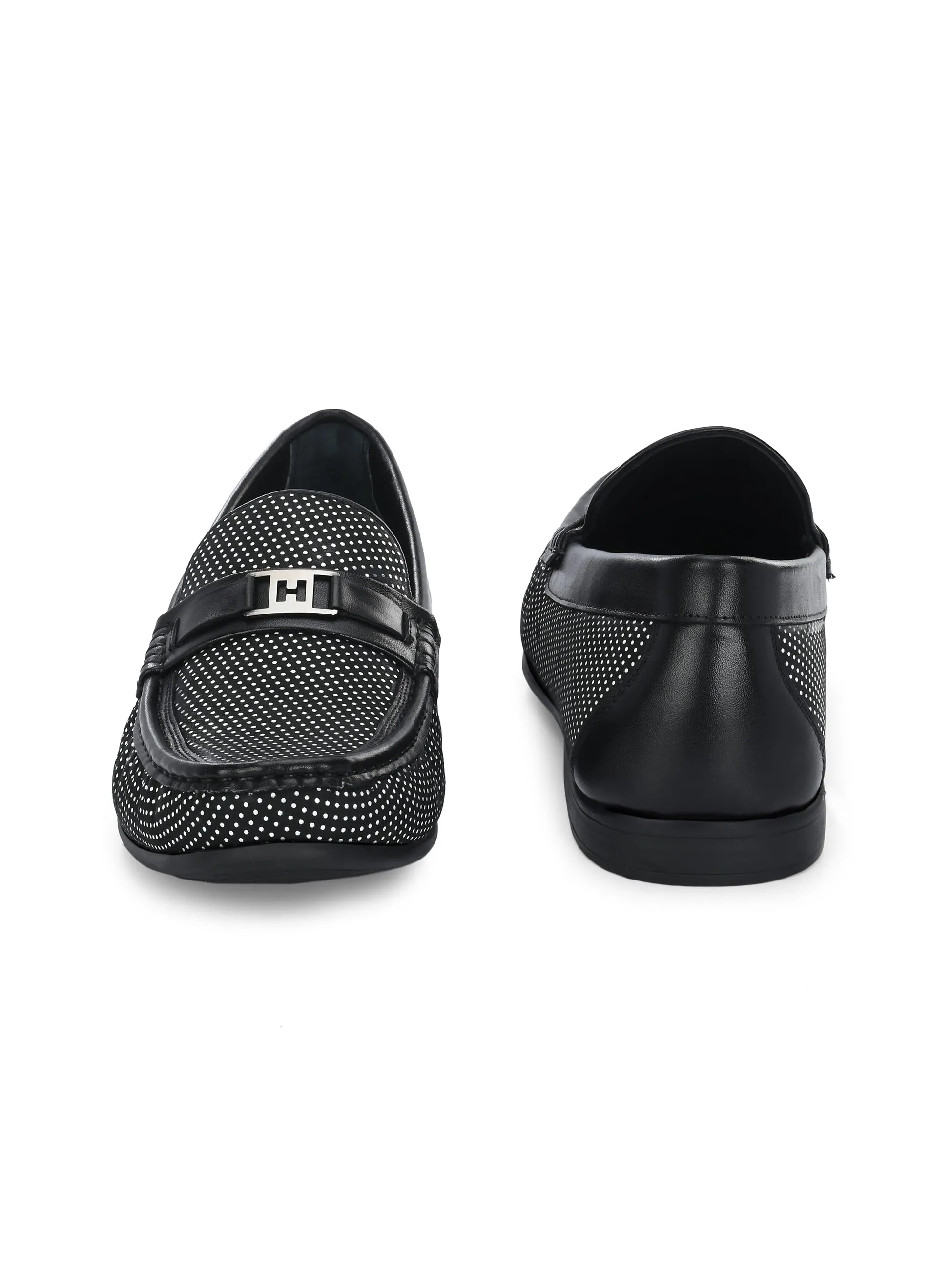 HITZ5345 Herren-Leder-Loafer in Schwarz für den Casual-Look