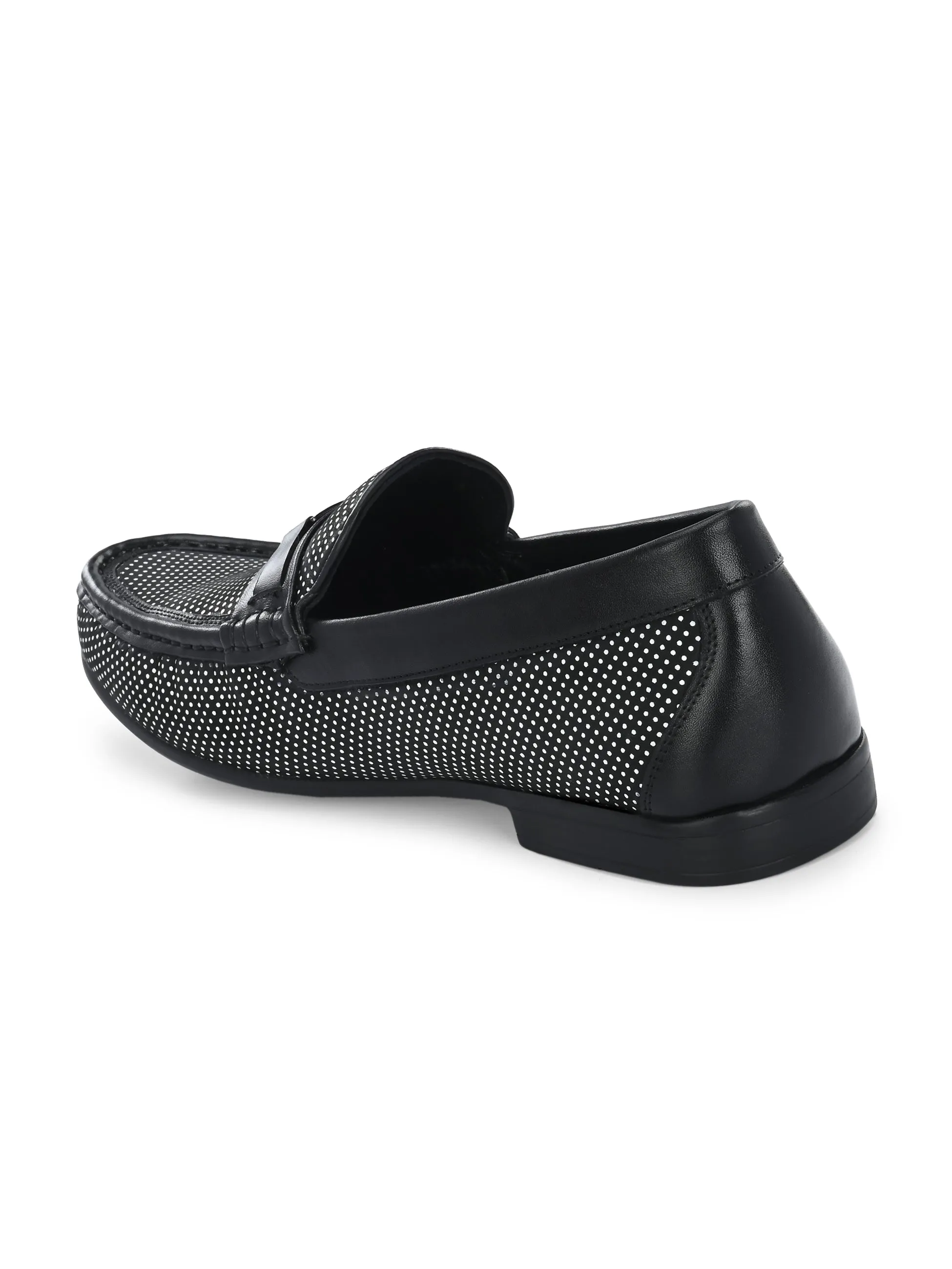 HITZ5345 Herren-Leder-Loafer in Schwarz für den Casual-Look