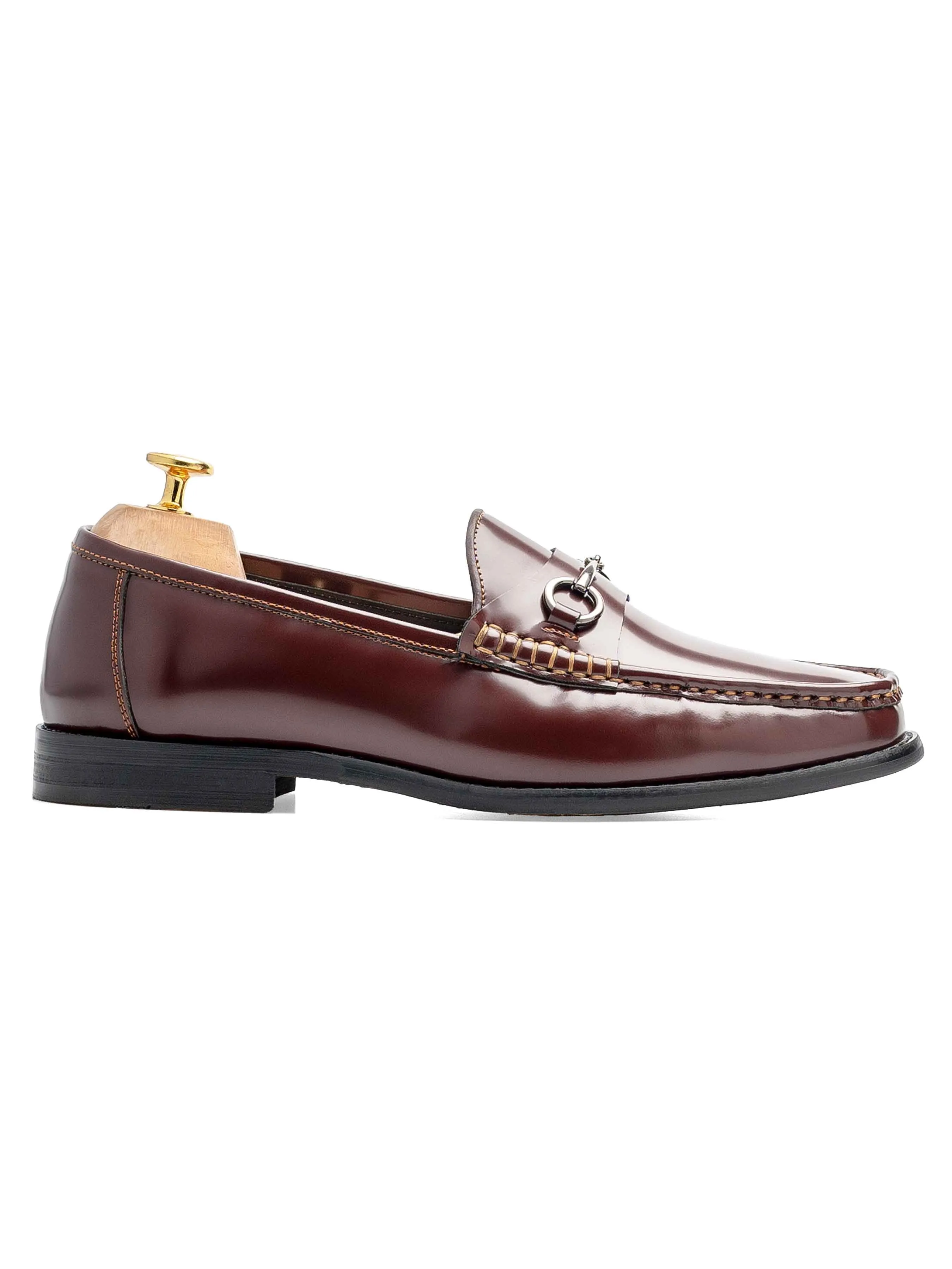 Horsebit Moccasin Loafer - Braun Glattleder