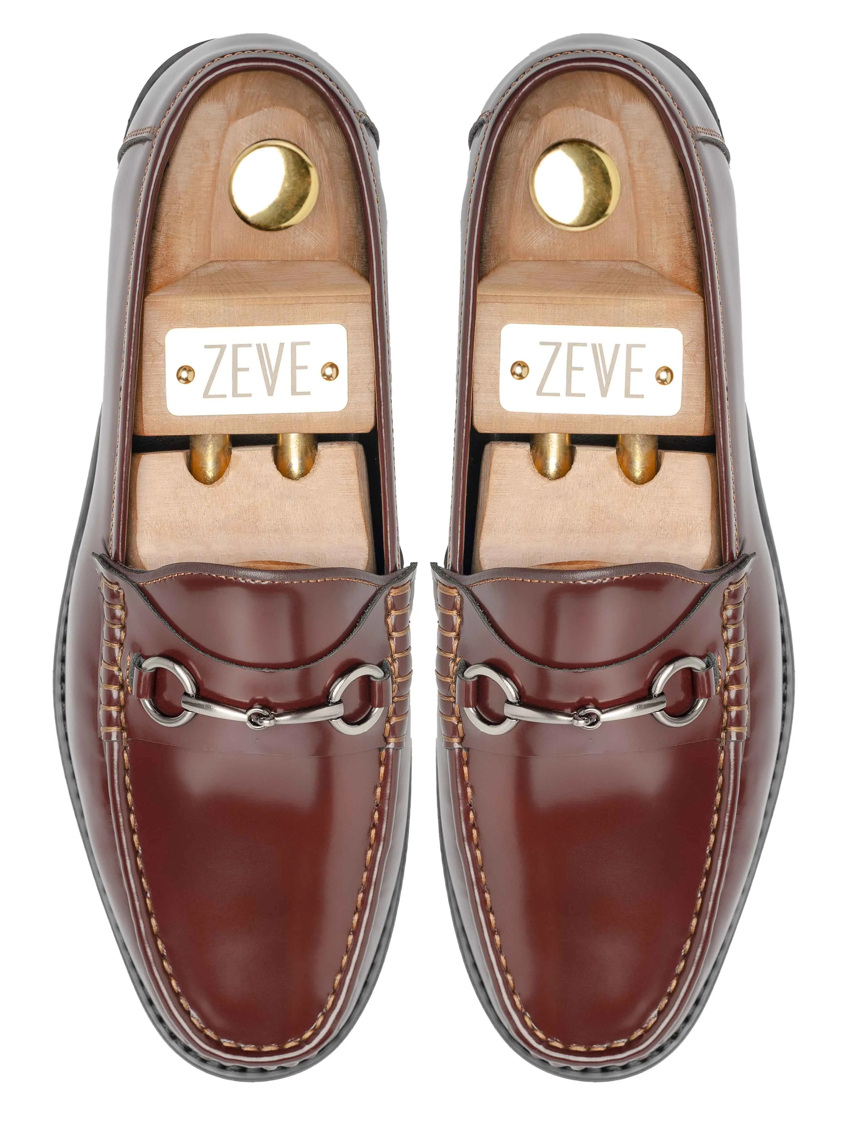 Horsebit Moccasin Loafer - Braun Glattleder