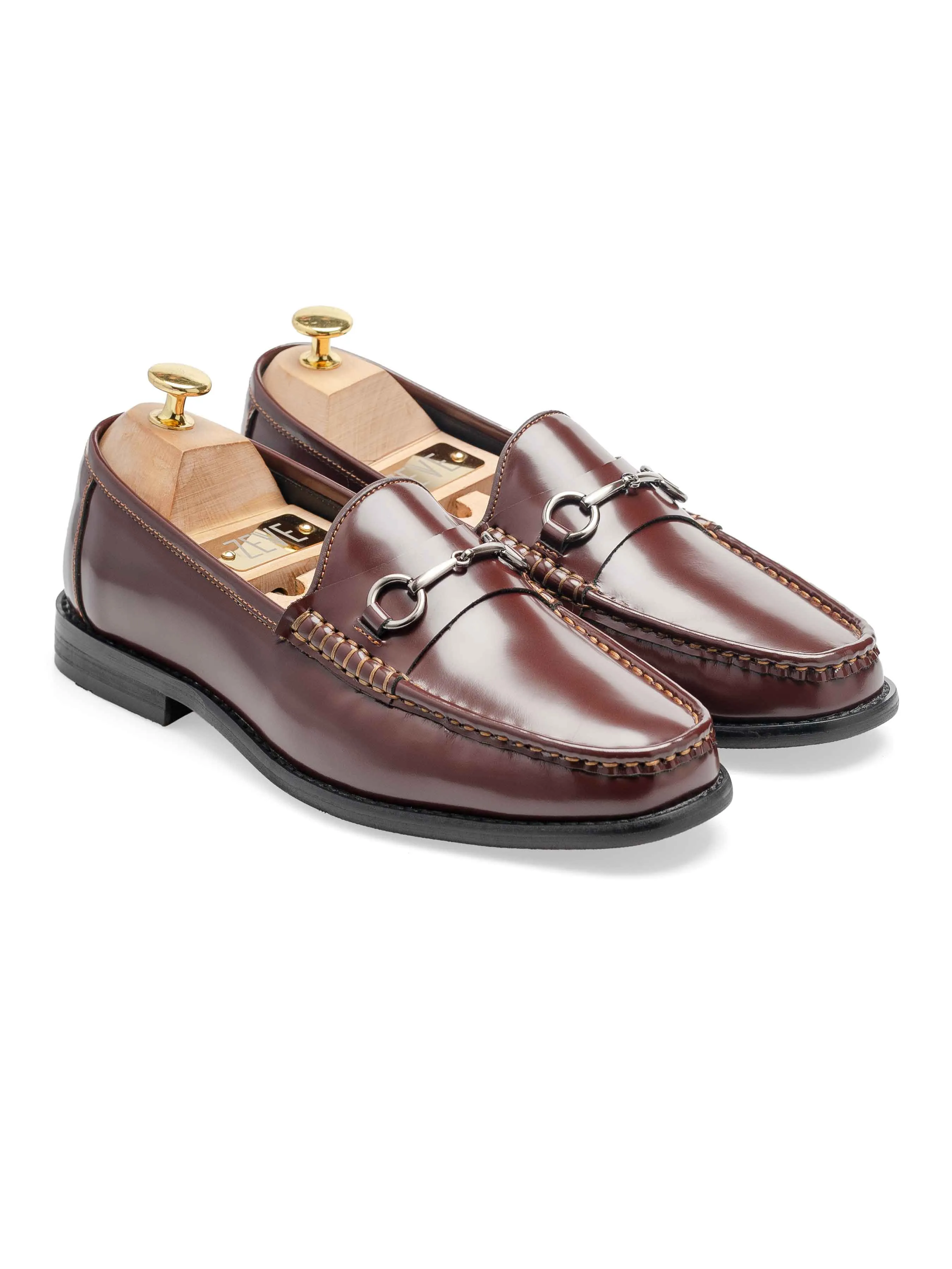 Horsebit Moccasin Loafer - Braun Glattleder