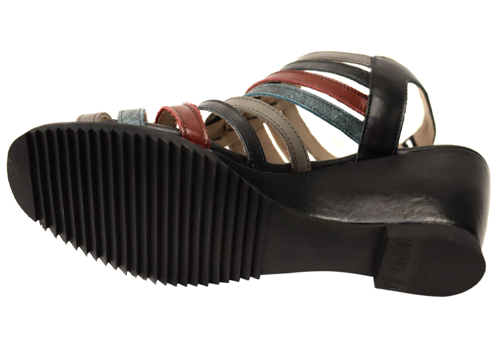 J Gean Leena Damen Bequeme Keilabsatz-Sandalen aus Leder, Hergestellt in Brasilien J Gean Schuhe