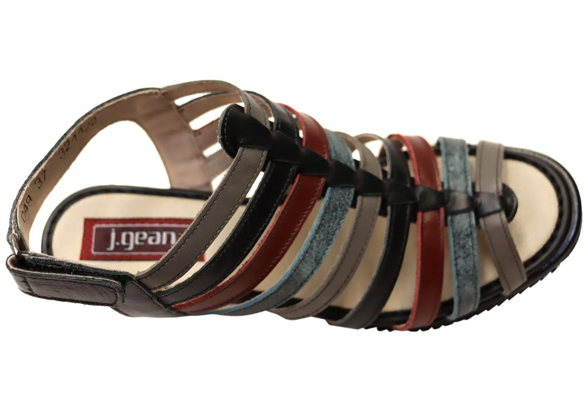 J Gean Leena Damen Bequeme Keilabsatz-Sandalen aus Leder, Hergestellt in Brasilien J Gean Schuhe