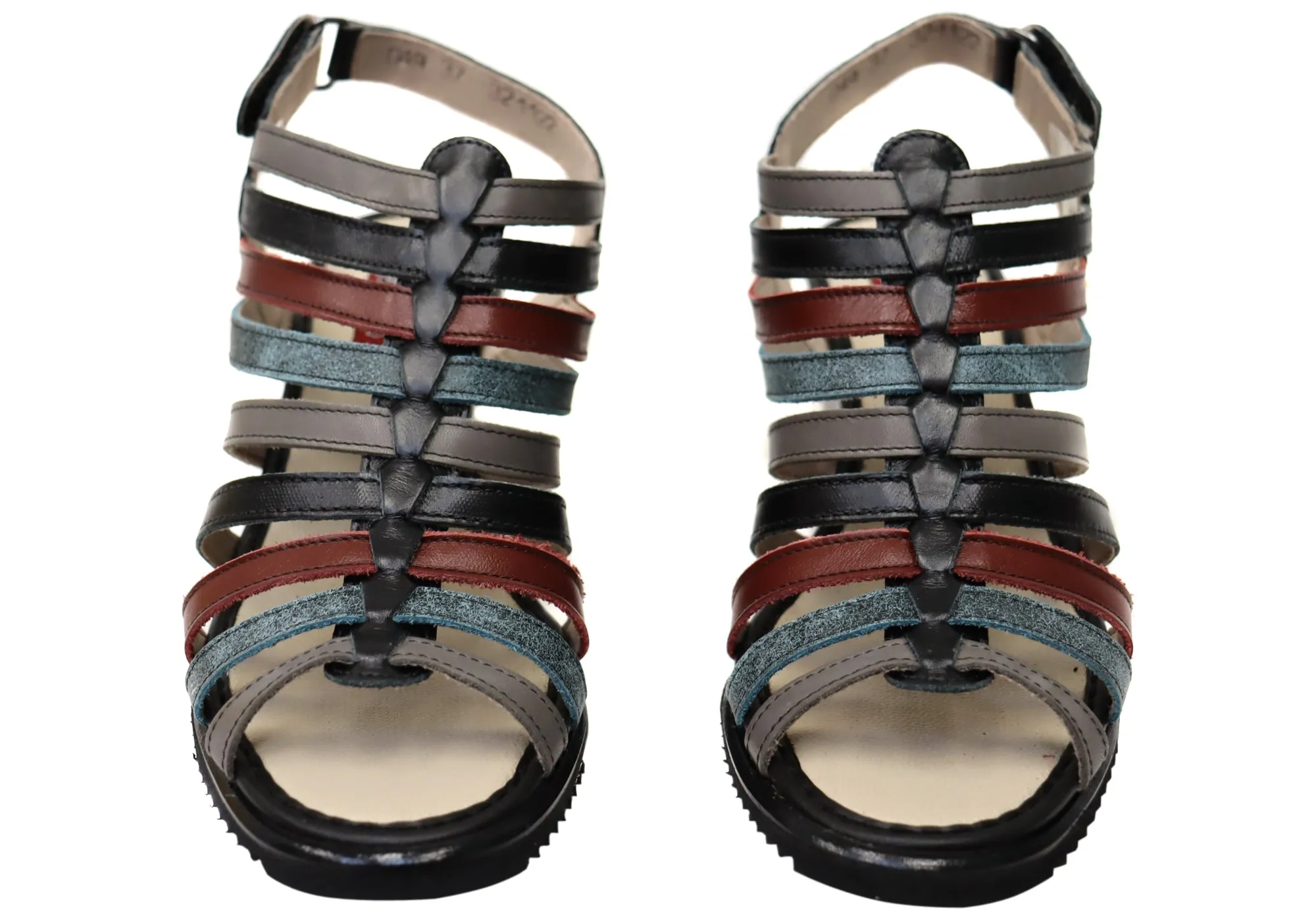 J Gean Leena Damen Bequeme Keilabsatz-Sandalen aus Leder, Hergestellt in Brasilien J Gean Schuhe