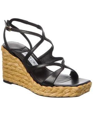 Jimmy Choo Ayla 85 Keilabsatz Leder Sandalen_Jimmy-Choo