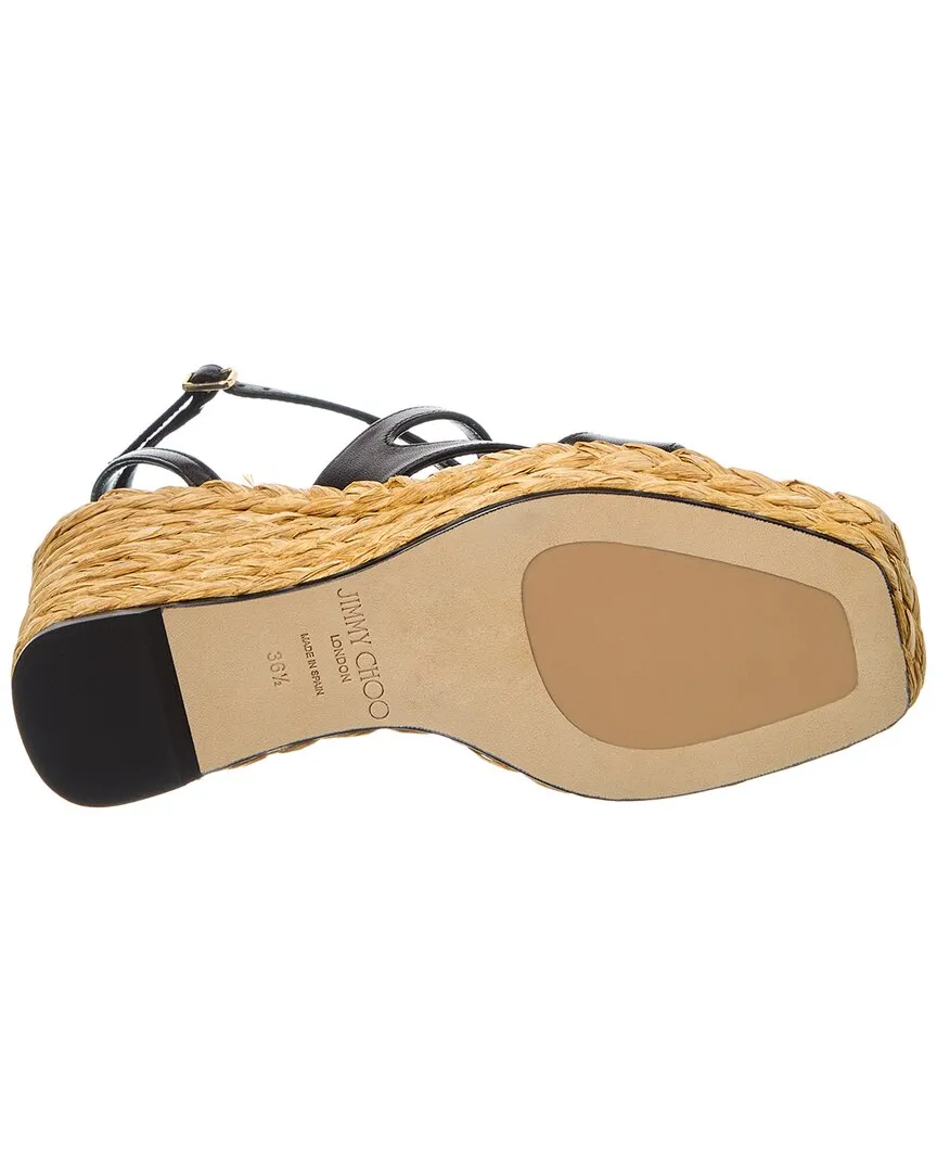 Jimmy Choo Ayla 85 Keilabsatz Leder Sandalen_Jimmy-Choo