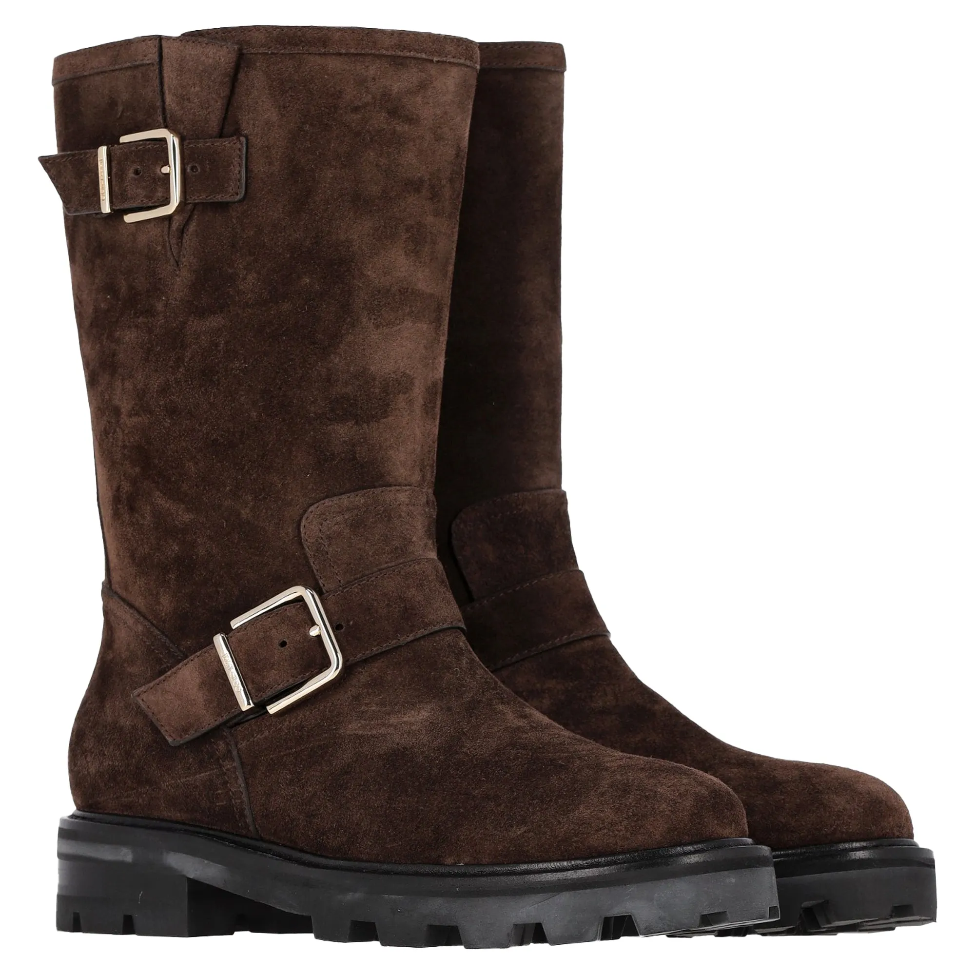 Jimmy Choo Biker II Stiefeletten in Braunem Wildleder