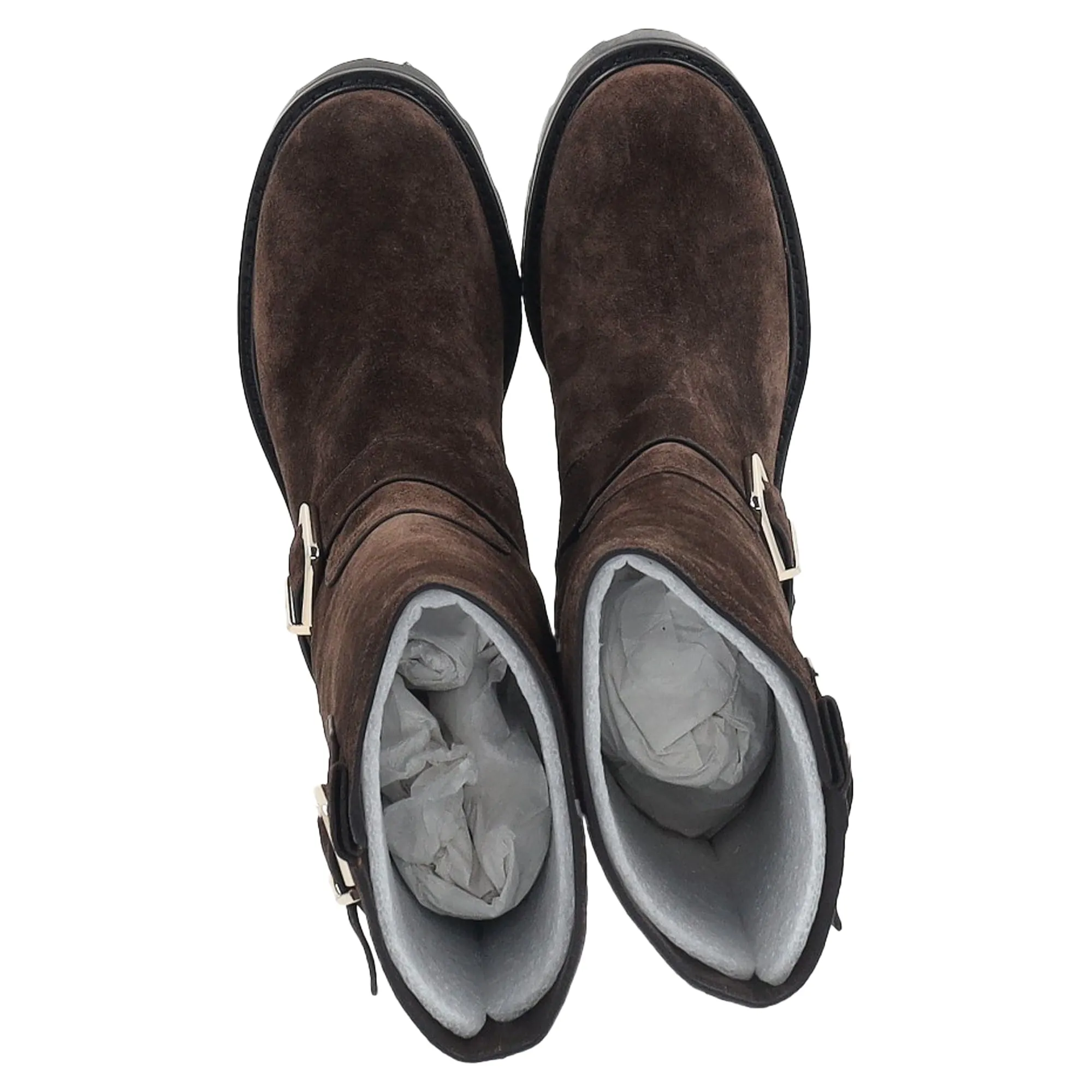 Jimmy Choo Biker II Stiefeletten in Braunem Wildleder