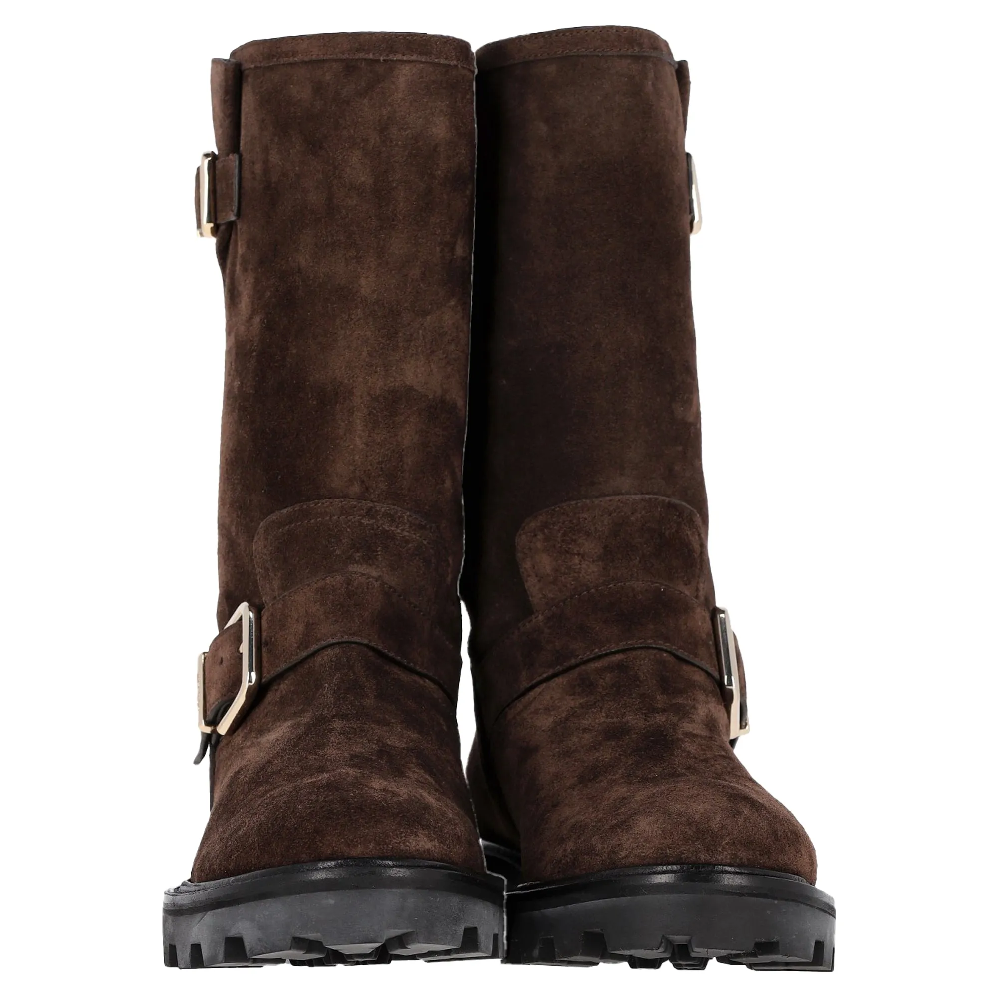 Jimmy Choo Biker II Stiefeletten in Braunem Wildleder