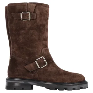 Jimmy Choo Biker II Stiefeletten in Braunem Wildleder