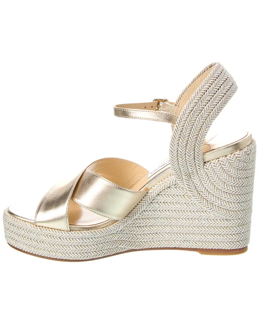 Jimmy Choo Dellena 100 Keilabsatz Sandalen aus Leder_Jimmy-Choo