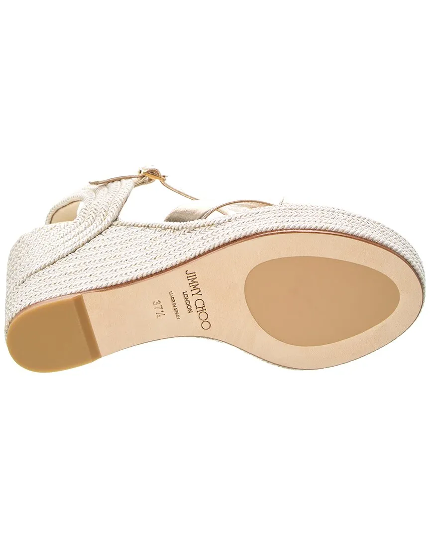 Jimmy Choo Dellena 100 Keilabsatz Sandalen aus Leder_Jimmy-Choo