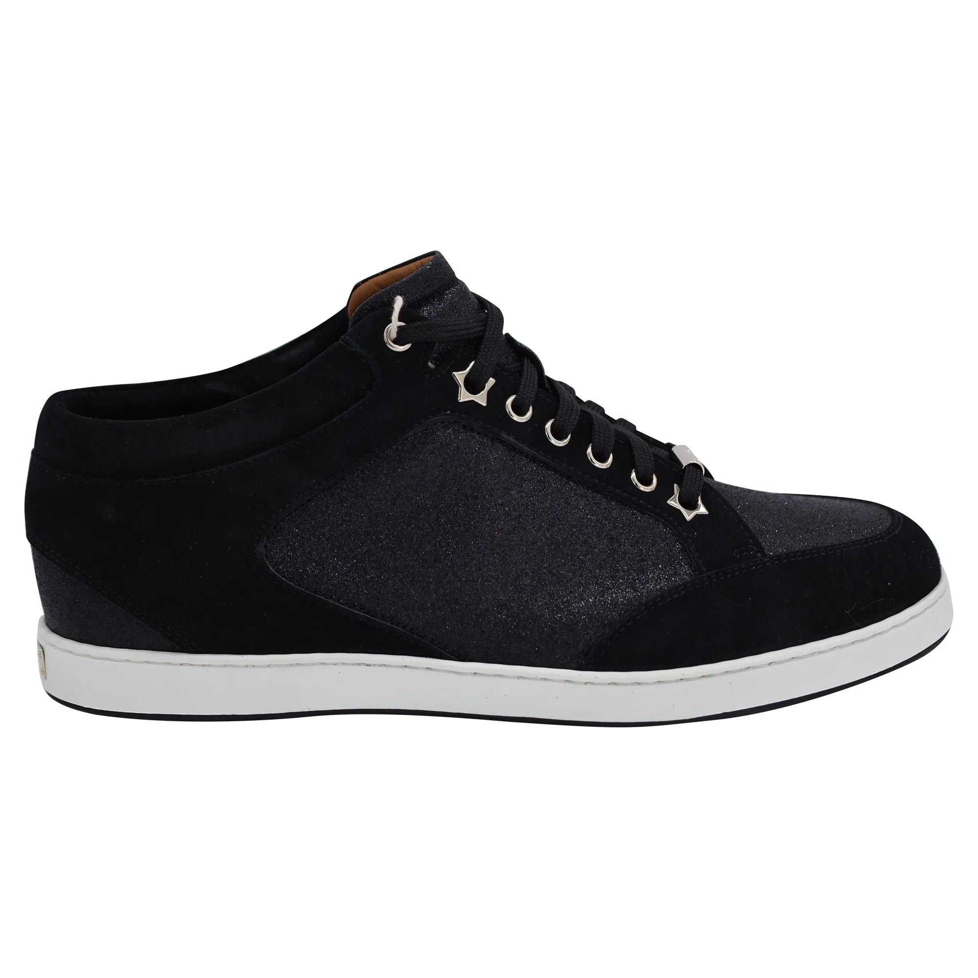 Jimmy Choo Miami Sneaker mit Glitzer-Einsätzen in Schwarz Wildleder_Jimmy-Choo