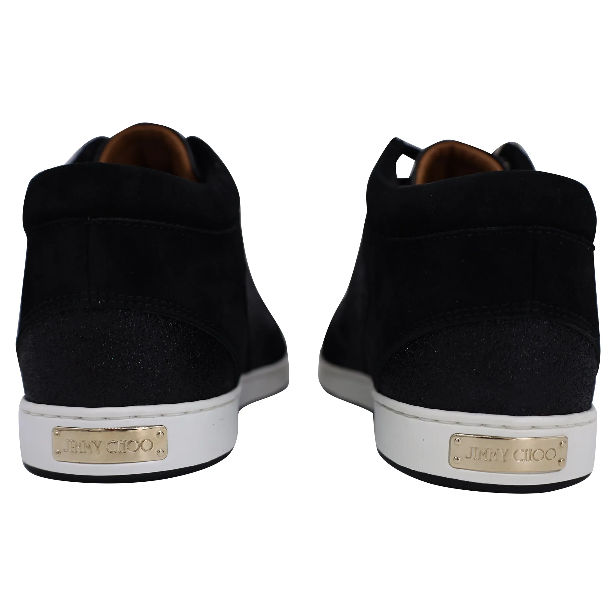 Jimmy Choo Miami Sneaker mit Glitzer-Einsätzen in Schwarz Wildleder_Jimmy-Choo