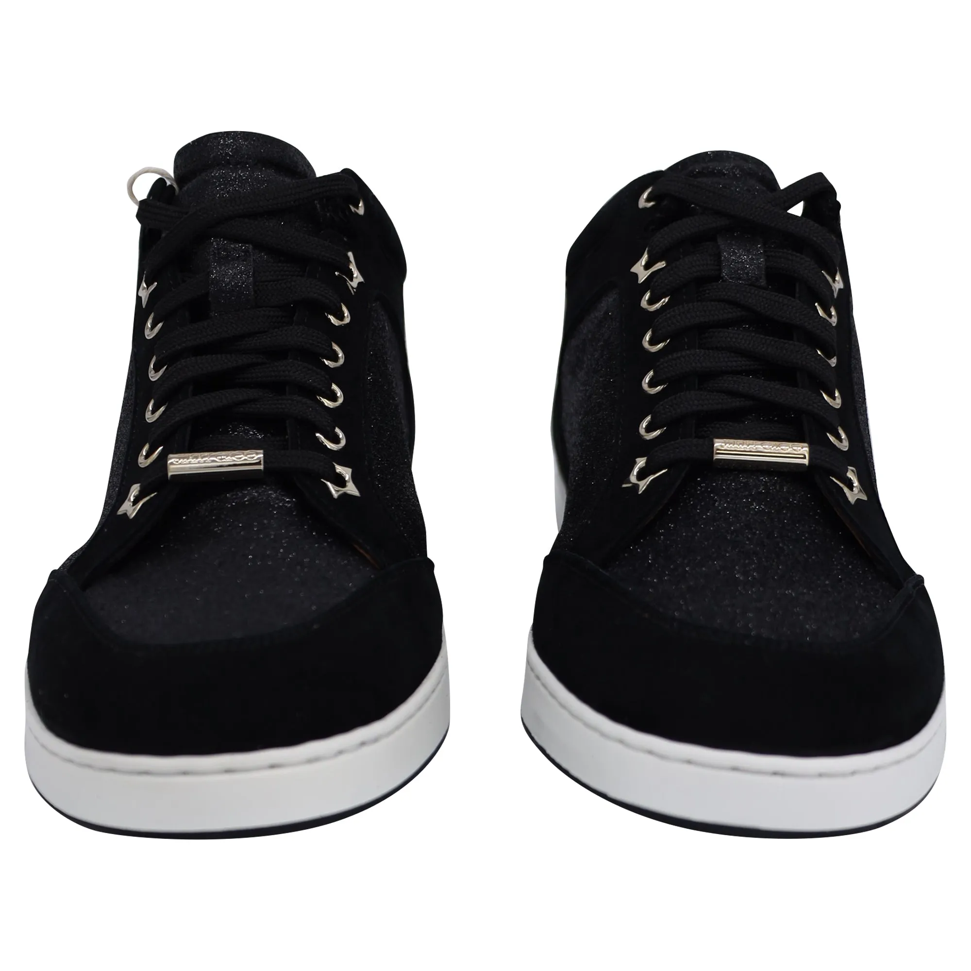 Jimmy Choo Miami Sneaker mit Glitzer-Einsätzen in Schwarz Wildleder_Jimmy-Choo