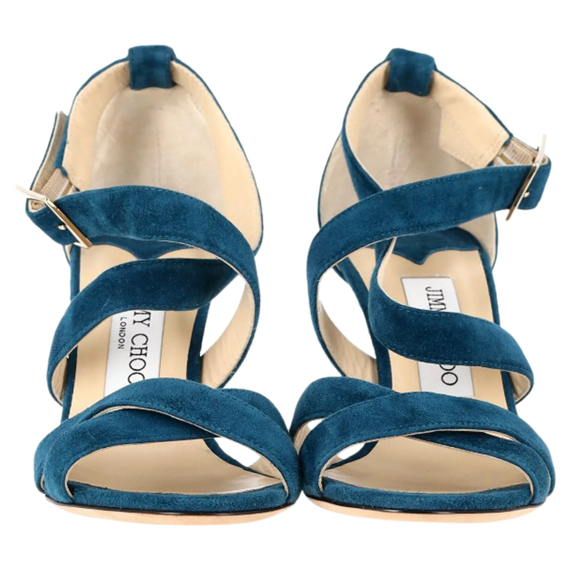 Jimmy Choo Riemchenpumps mit hohen Absätzen in blauem Wildleder_Jimmy-Choo