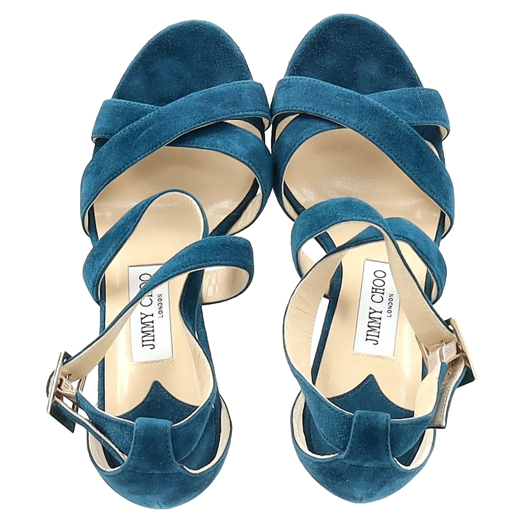 Jimmy Choo Riemchenpumps mit hohen Absätzen in blauem Wildleder_Jimmy-Choo