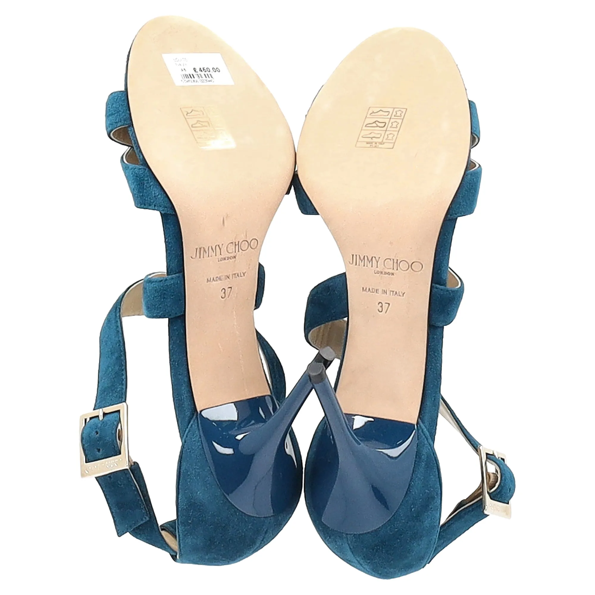 Jimmy Choo Riemchenpumps mit hohen Absätzen in blauem Wildleder_Jimmy-Choo