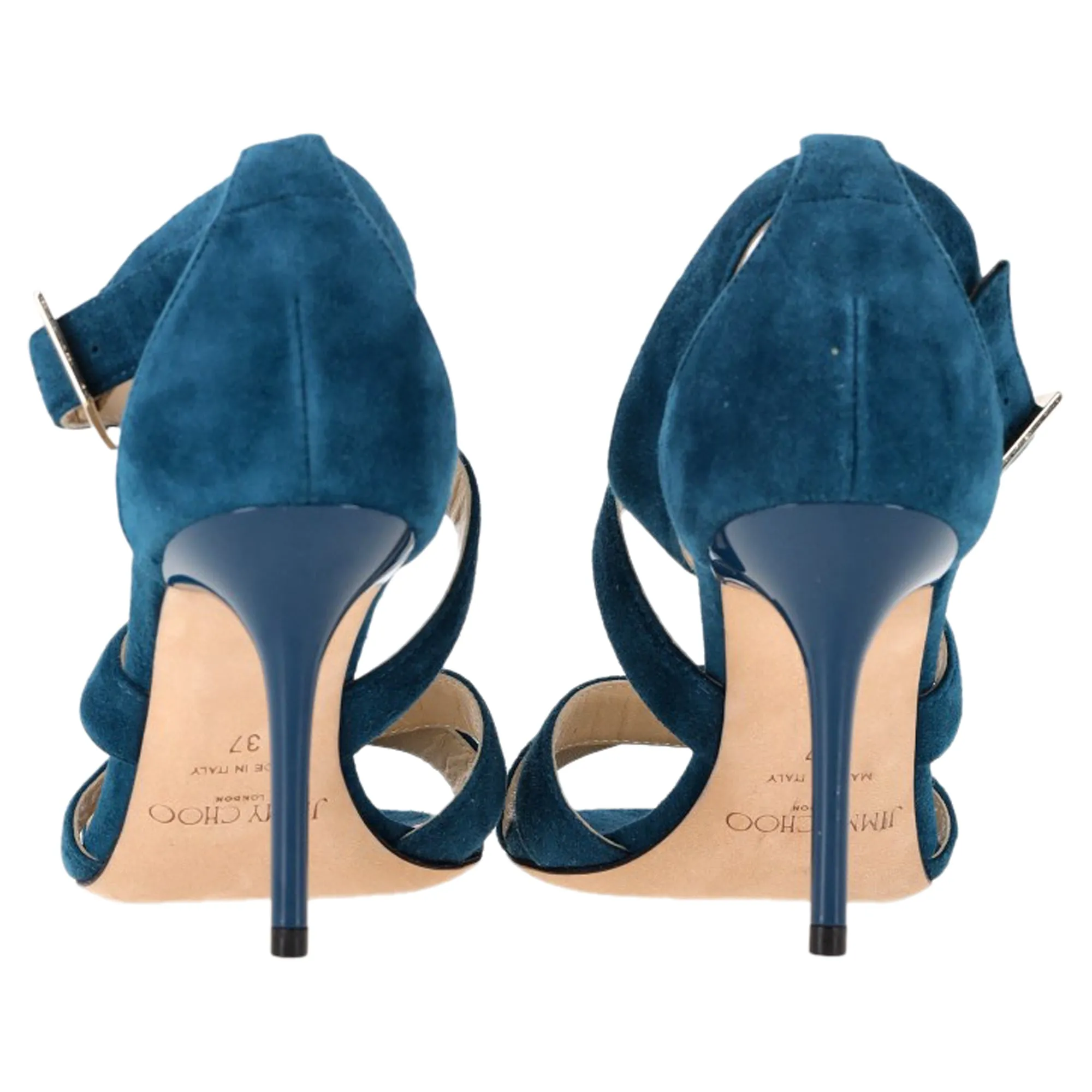 Jimmy Choo Riemchenpumps mit hohen Absätzen in blauem Wildleder_Jimmy-Choo