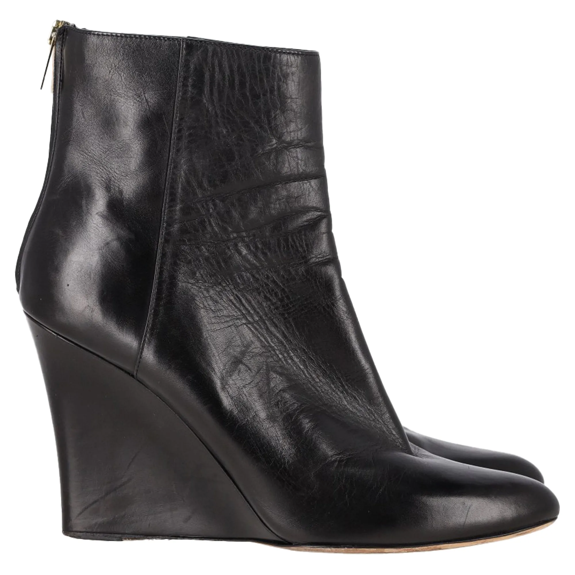 Jimmy Choo Keilabsatz Stiefeletten in schwarzem Leder