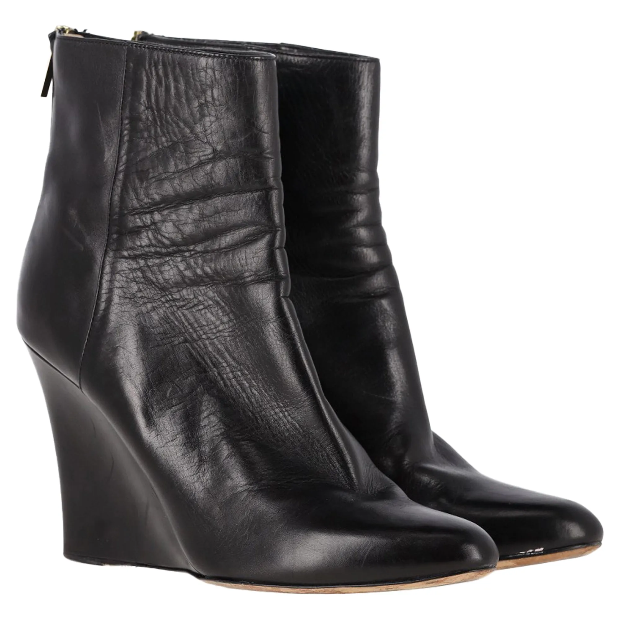 Jimmy Choo Keilabsatz Stiefeletten in schwarzem Leder
