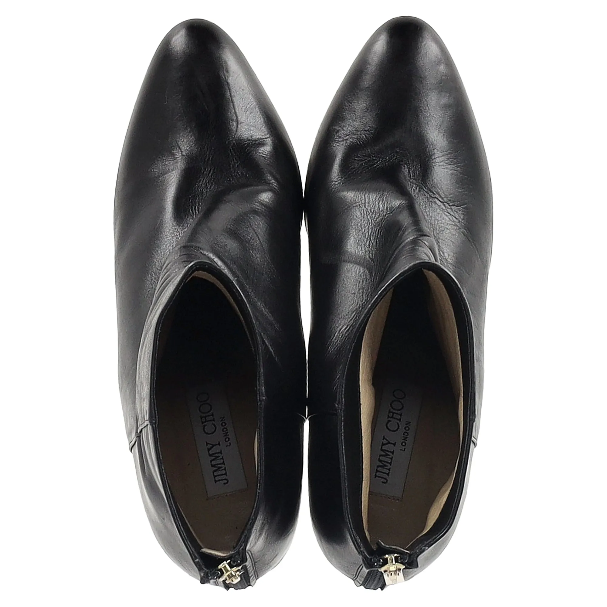 Jimmy Choo Keilabsatz Stiefeletten in schwarzem Leder