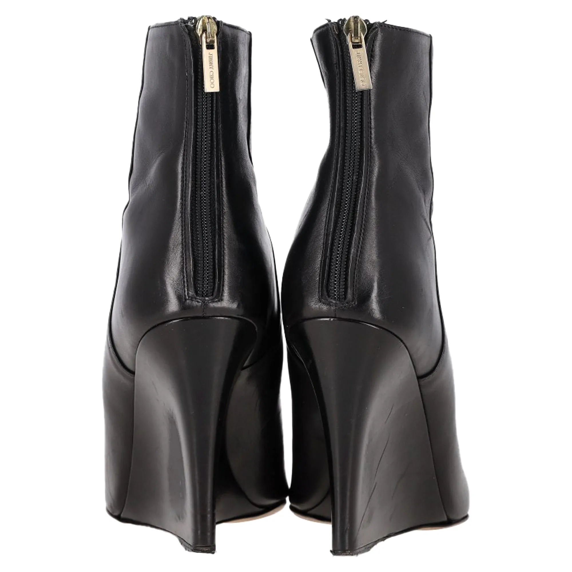 Jimmy Choo Keilabsatz Stiefeletten in schwarzem Leder