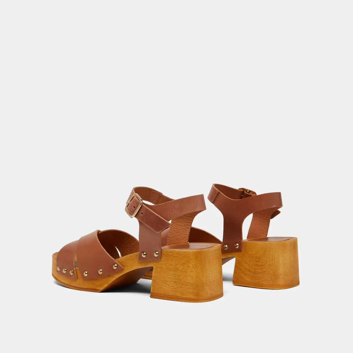 Jonak Damen-Sandale Mae Bis Leder Cognac