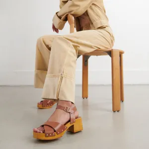 Jonak Damen-Sandale Mae Bis Leder Cognac