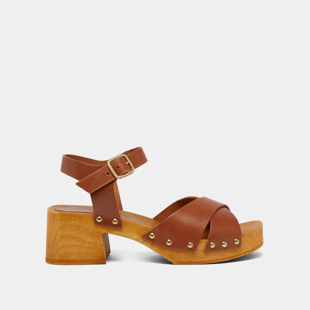 Jonak Damen-Sandale Mae Bis Leder Cognac