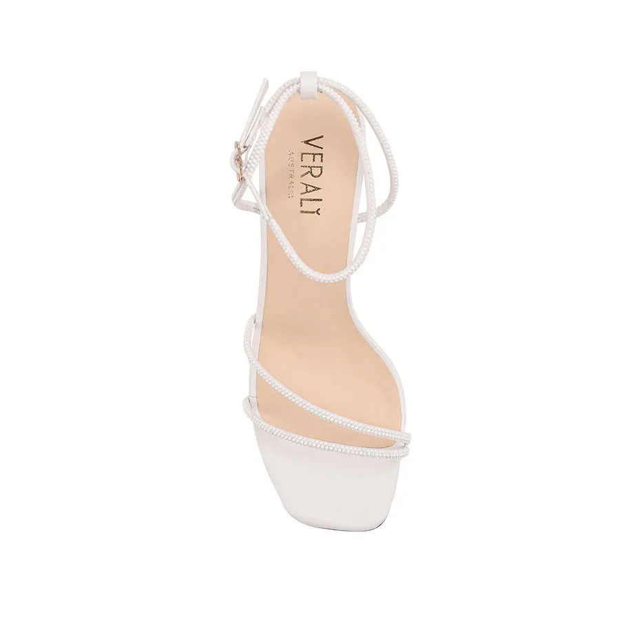 Kimmy Slim Riemchenpumps - Weiße Perle