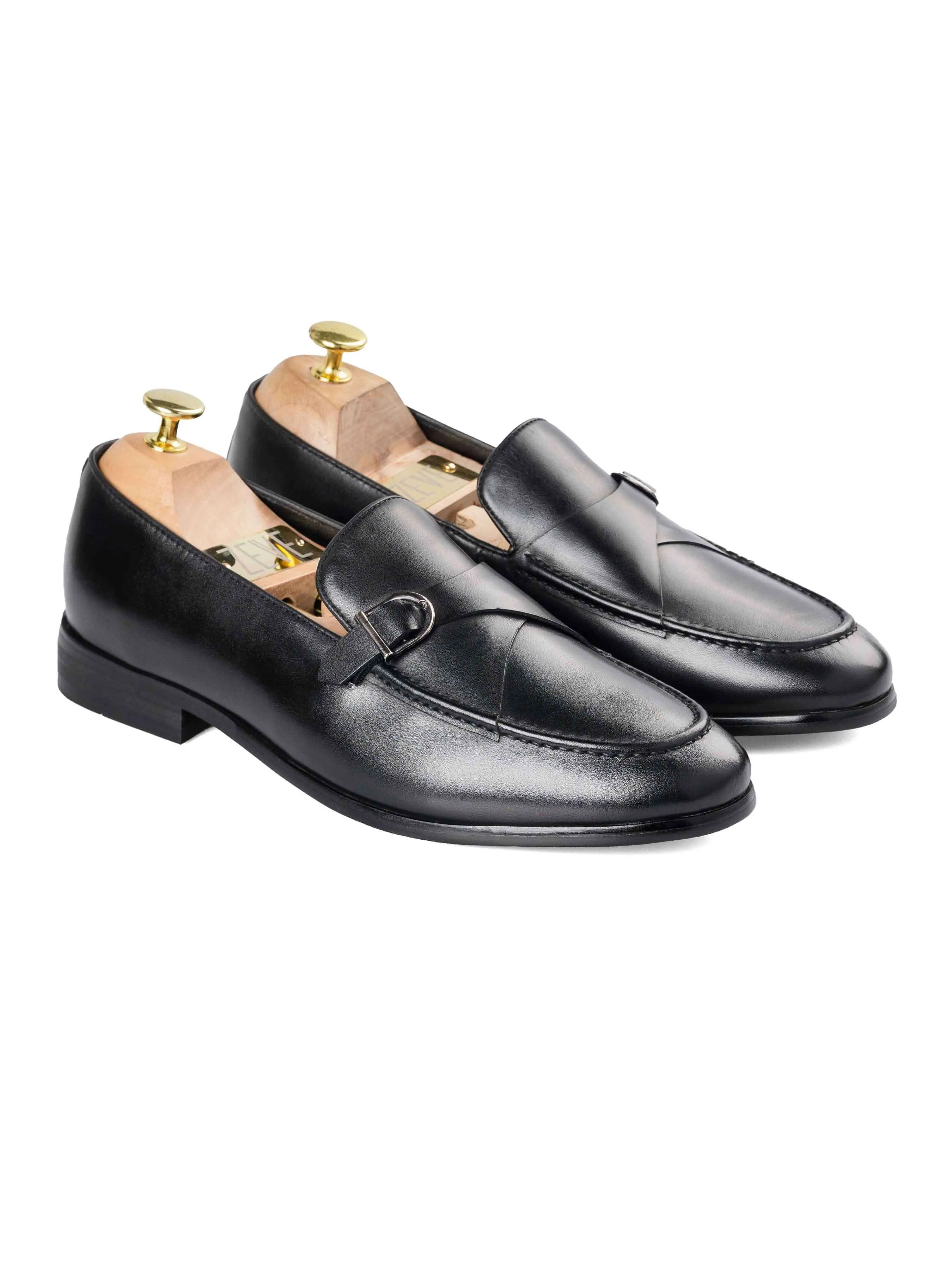 Leo Duo Riemchen-Loafer - Einfarbig Schwarz