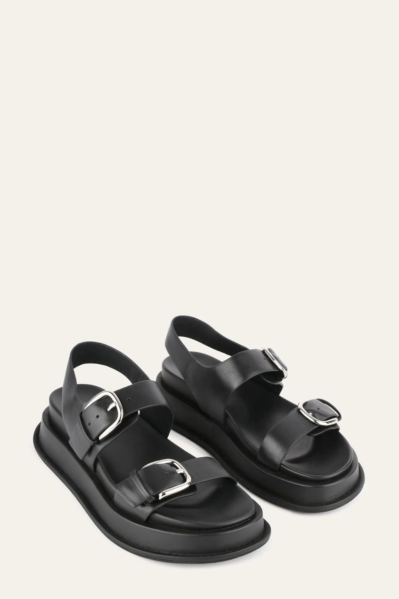 MABEL FLACH SANDALEN SCHWARZES LEDER