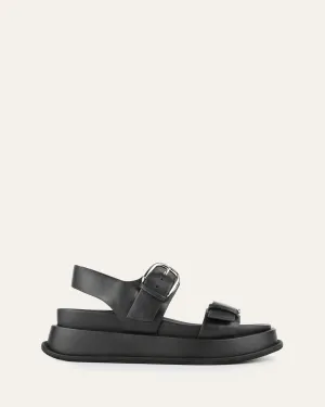 MABEL FLACH SANDALEN SCHWARZES LEDER