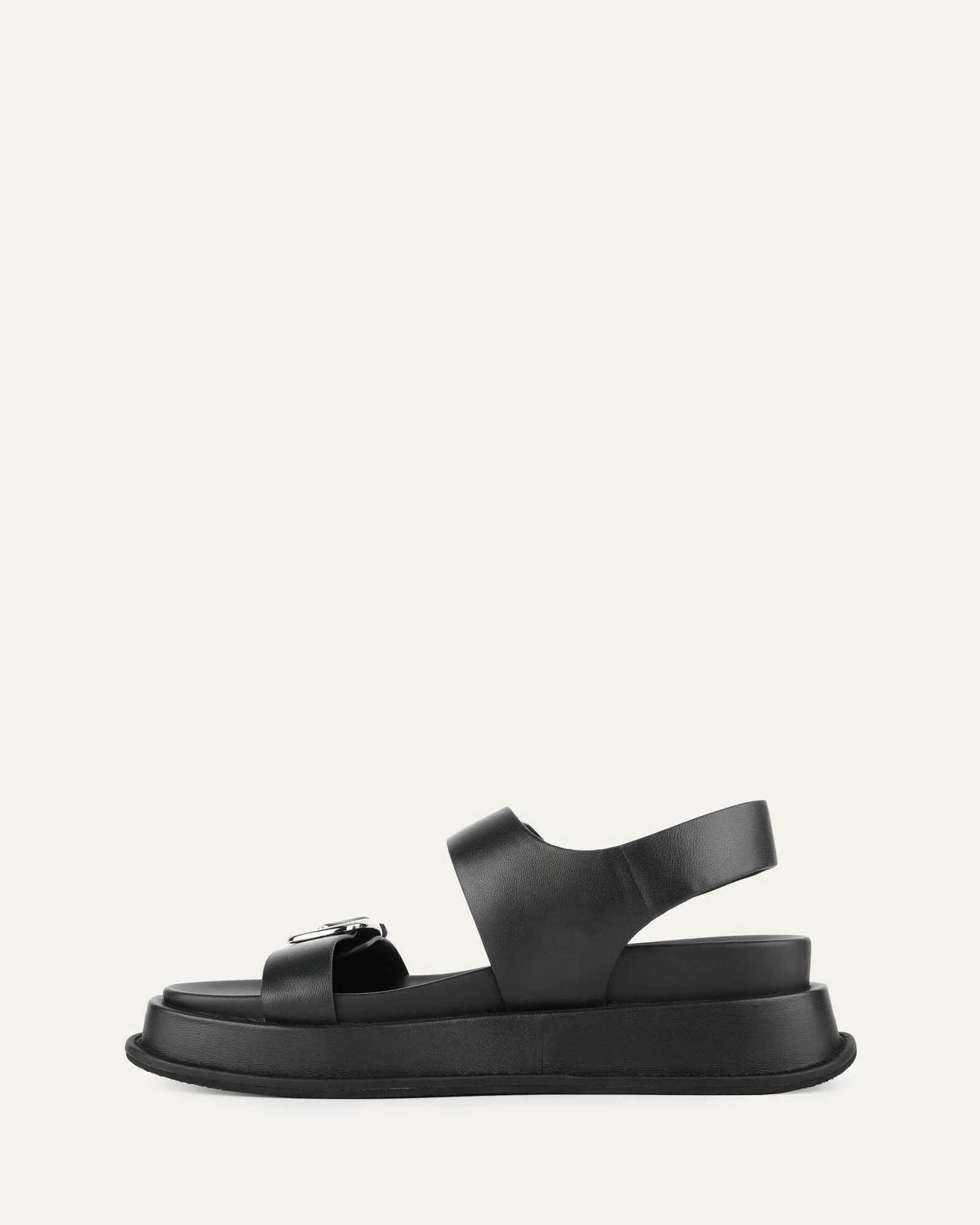 MABEL FLACH SANDALEN SCHWARZES LEDER