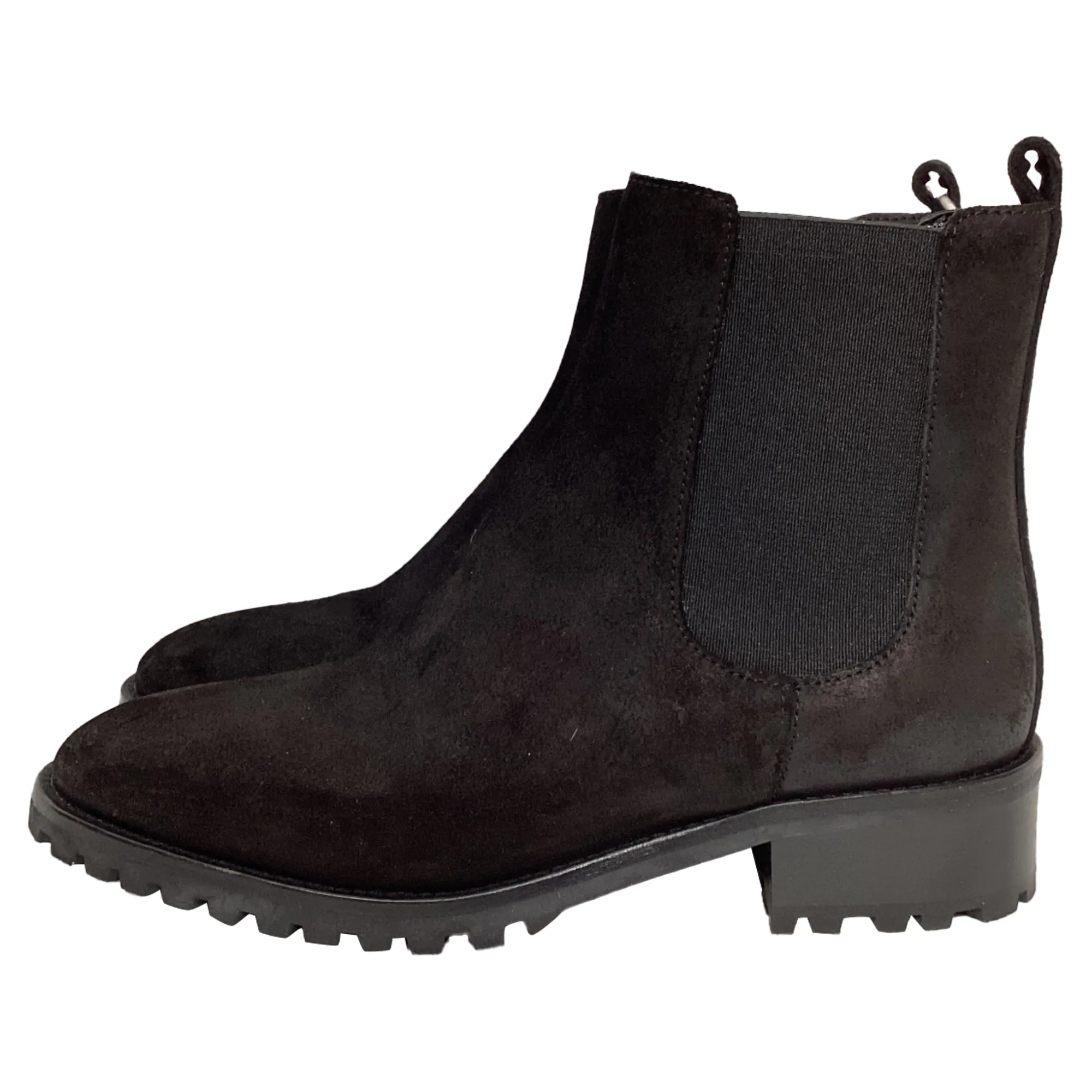 Manolo Blahnik Chelata Chelsea-Stiefel in schwarzem Wildleder