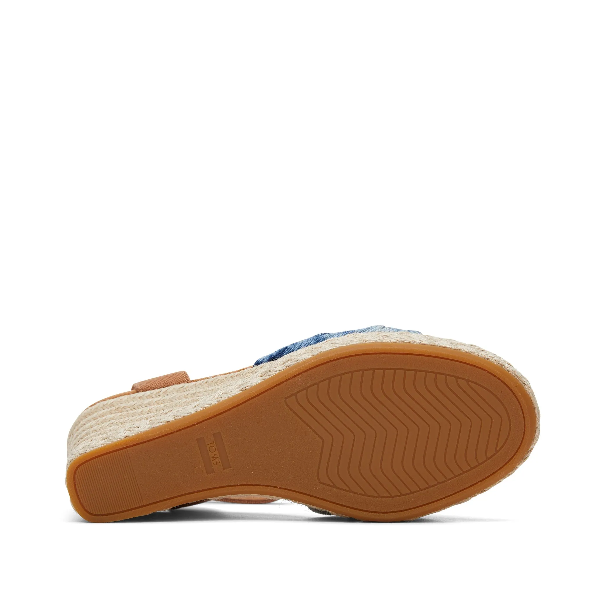 Marisela Navy Washed Denim Keilabsatz-Sandalette