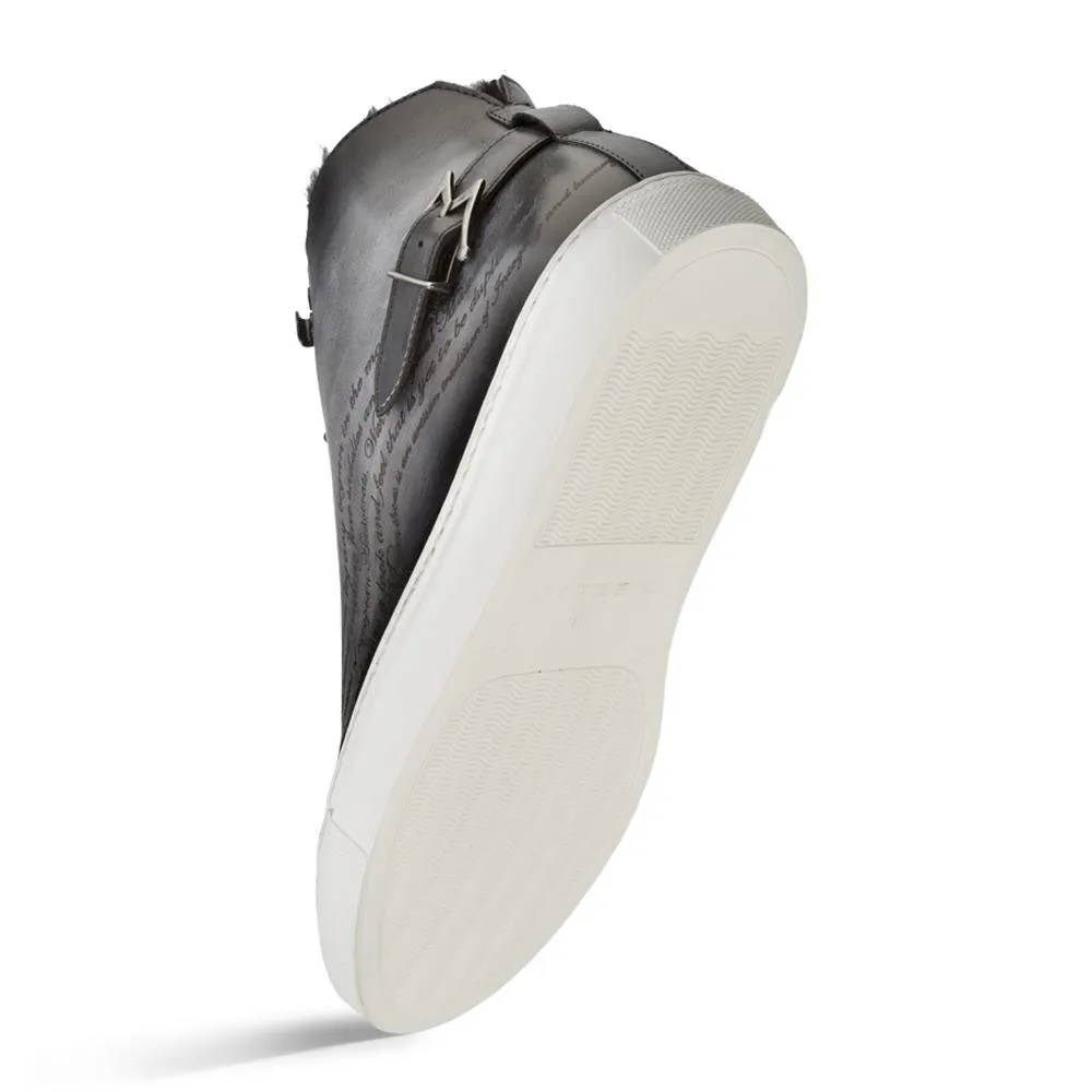 Mezlan Graviertes High-Top Sneaker Grau