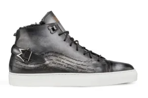 Mezlan Graviertes High-Top Sneaker Grau
