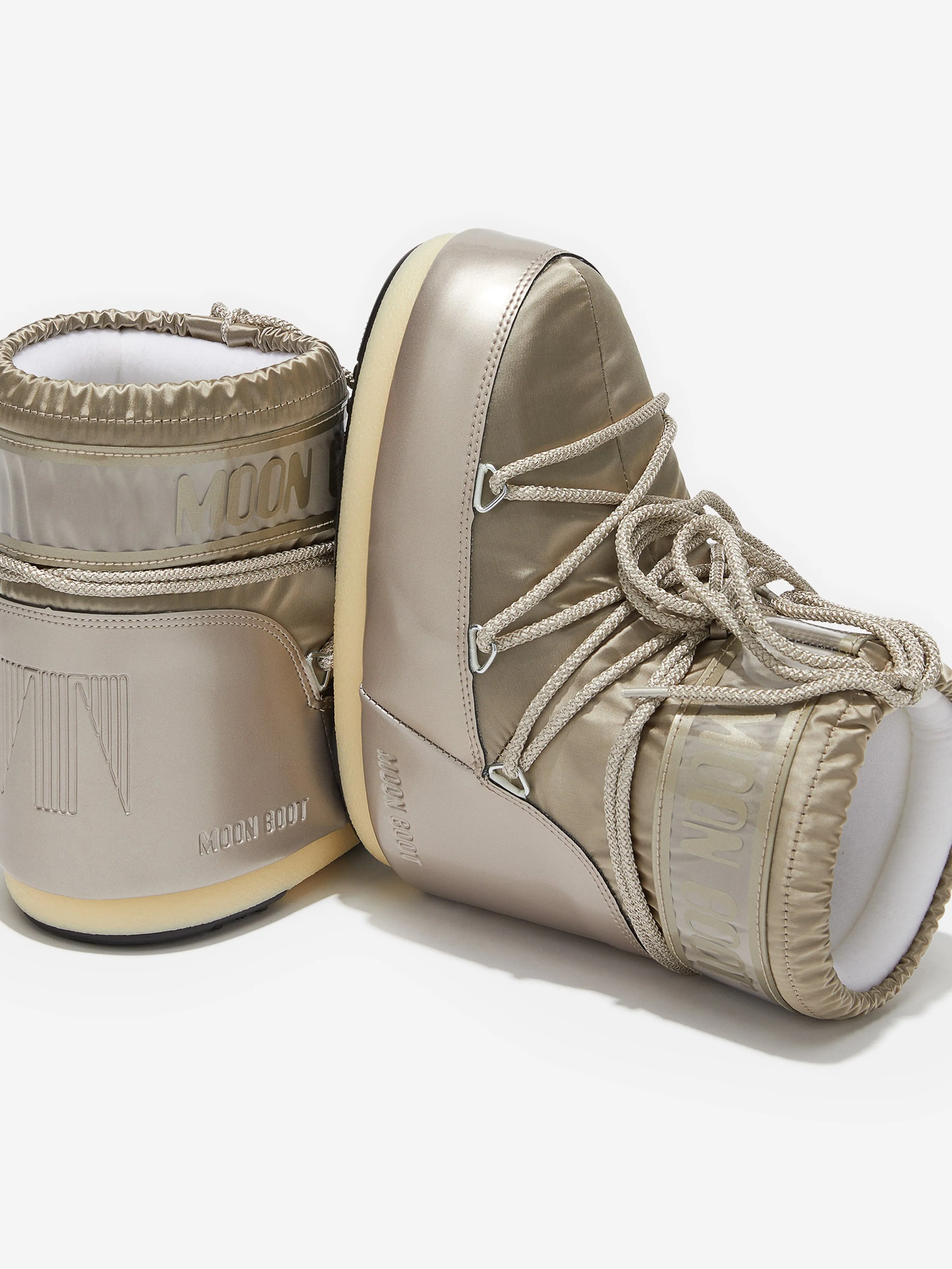 Moon Boot Girls Icon Low Glance Stiefel in Beige