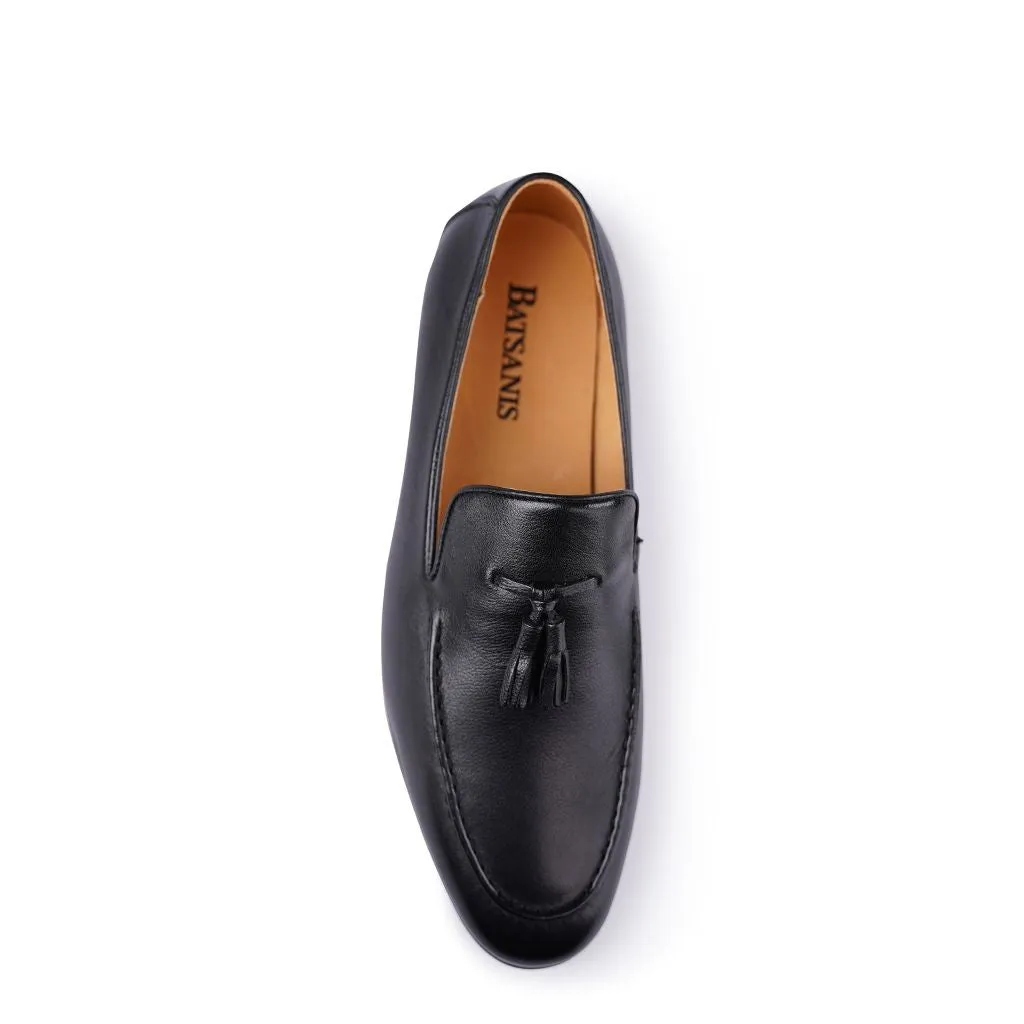 Nathan Black Geschliffene Loafers